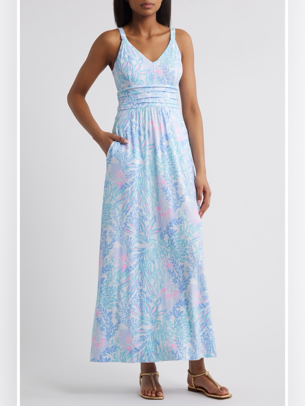 NWT Lilly Pulitzer ® Blake Print Maxi Dress In Multi Via Del Mar Size 2